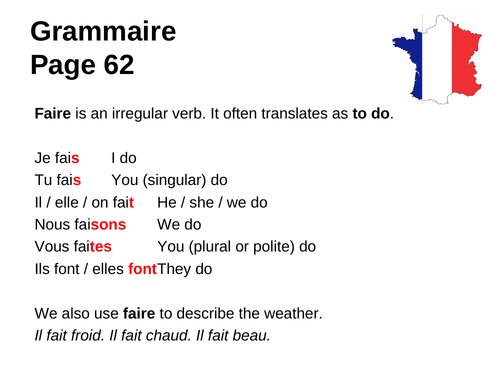 dynamo-1-module-3-qu-est-ce-que-tu-fais-page-62-grammar-faire