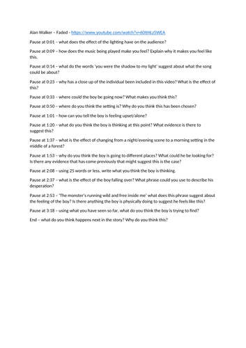 Music video comprehension skills