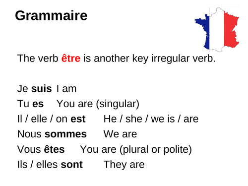 Etre (Present tense)