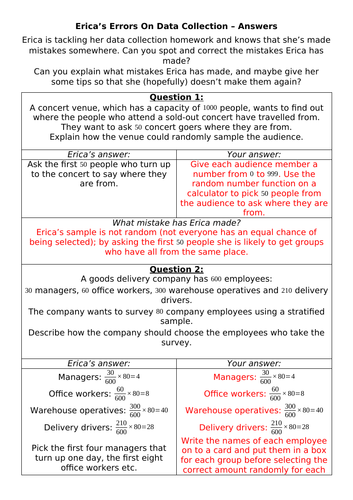 Erica's Errors On Data Collection