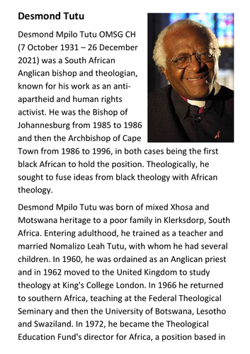 Desmond Tutu Handout