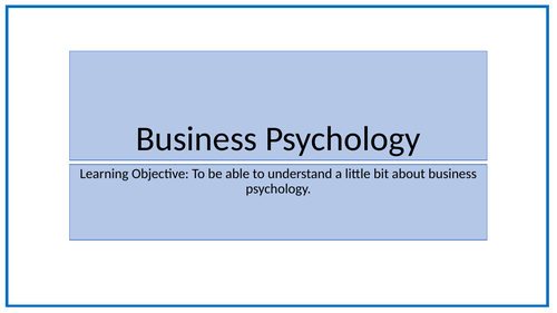 Business Psychology - Colour Blue