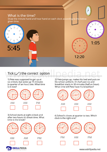 Maths - Time Activity Sheet