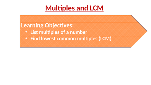 Multiples and LCM: Complete lesson, worksheet and answer sheet