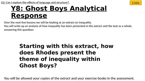 Ghost Boys Assessment Preparation