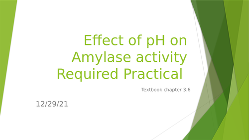 Effect of pH on Amylase Activity Required Practical