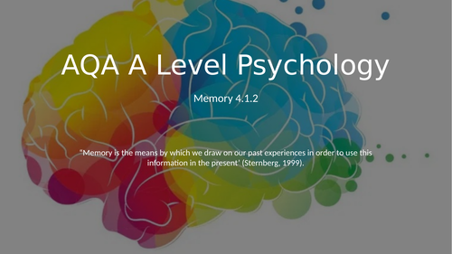 AQA A Level Psychology Memory - MSM