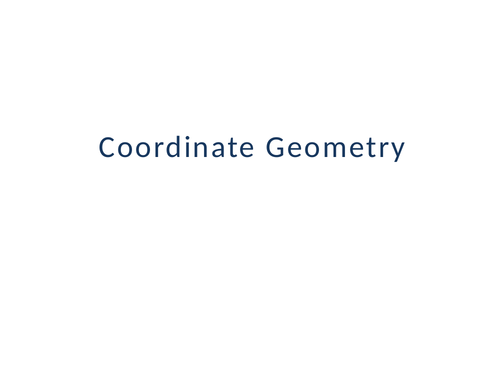 Coordinate Geometry