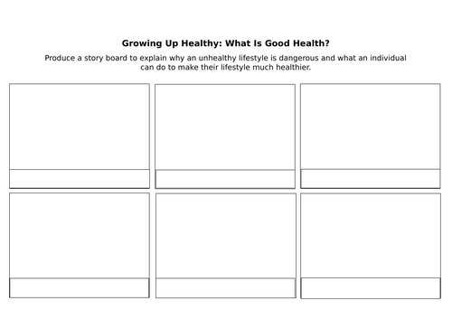 Healthy Lifestyle Storyboard Template Worksheet