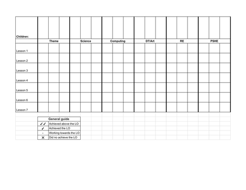 Wider Curriculum Assessment Tracker