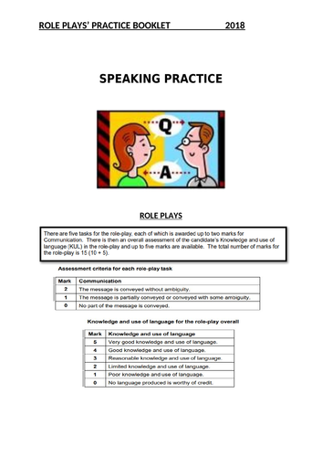 AQA GCSE ROLE PLAYS 2018- PRACTICE BOOKLET