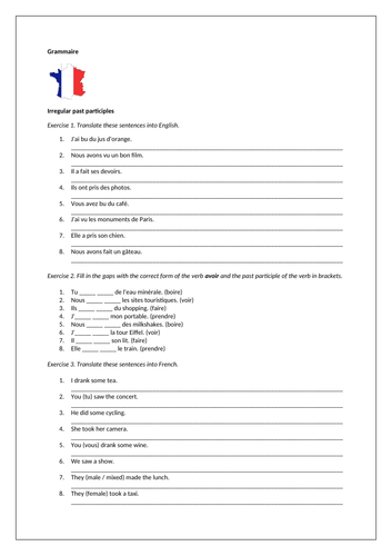 Irregular past participles