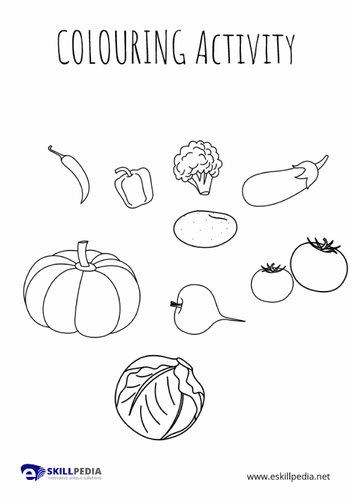Fruits and Veg Coloring Activities