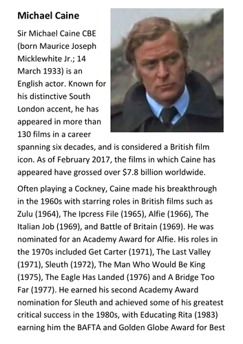 Michael Caine Handout