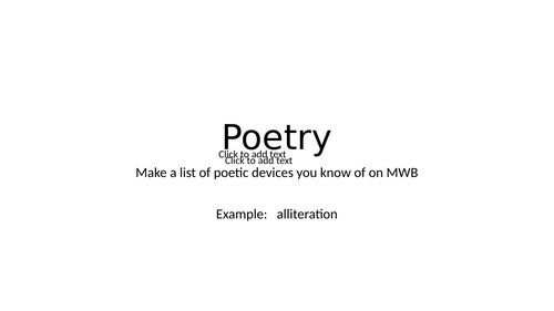 A poetry lesson idea