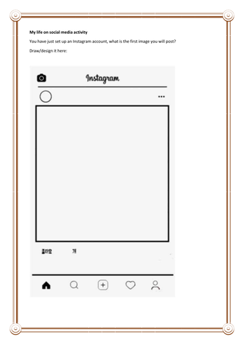 My life on social media - Online safety activity