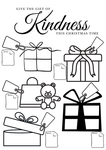Give the gift of kindness Christmas activity