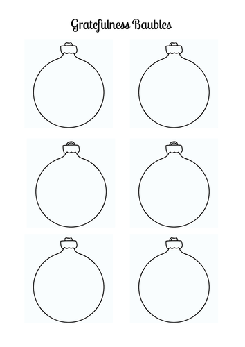 Gratefulness Baubles Christmas Activity