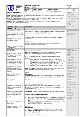 Faith Expressed Through Art Lesson