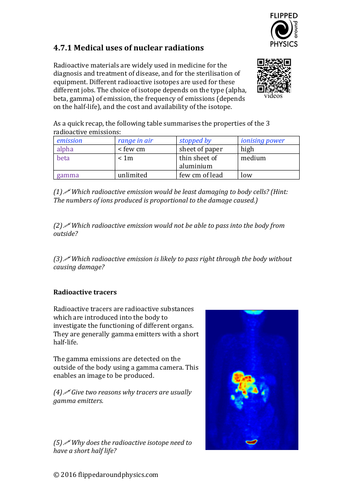 Medical uses of nuclear radiations