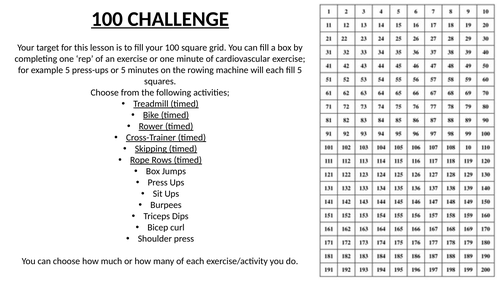 100/200 Fitness Challenge