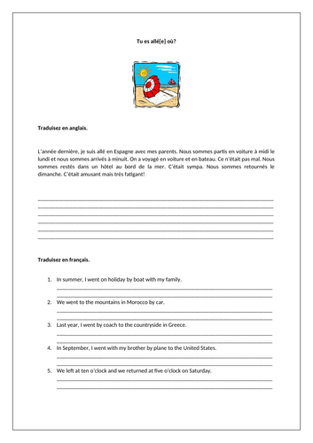 Dynamo 2 (Rouge) - Module 1 - Tu es allé[e] où? – Pages 15 – 16 - Worksheet