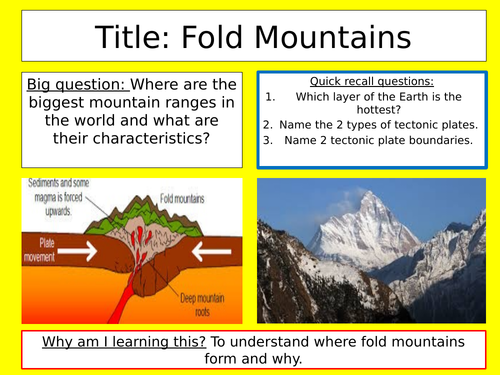 Fold mountains and relief