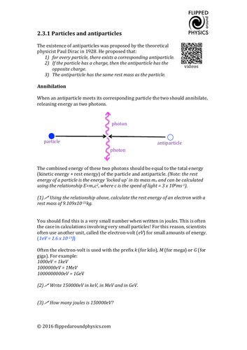 Particles and antiparticles