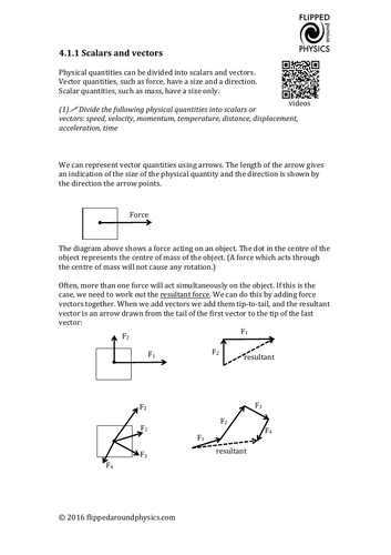 Scalars and vectors