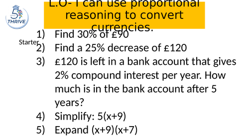 Currency Conversions (Direct Proportion)