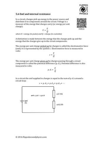 Emf and internal resistance