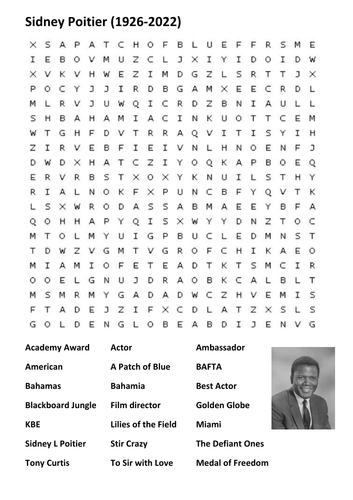 Sidney Poitier Word Search