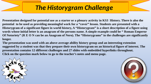The Historygram Challenge