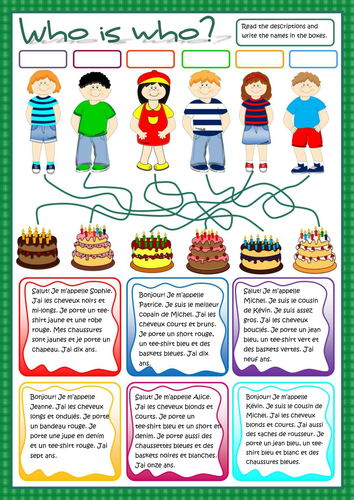 Les descriptions / Describing people / Descriptions