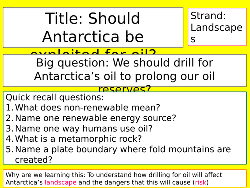 Should Antarctica be used for oil?