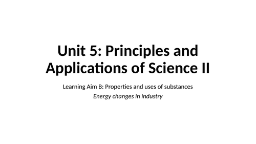 BTEC Level 3 Applied Science Unit 5 Learning Aim A3 (Chemistry)