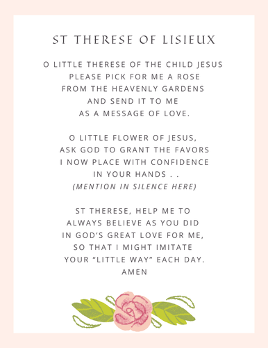 Prayer to St Therese of Lisieux