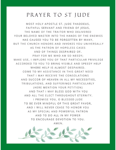 Prayer to St Jude | Teaching Resources