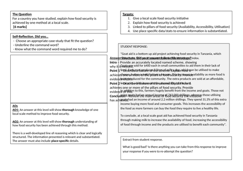 Geography - Resource Reliance - Feed Forward Sheet