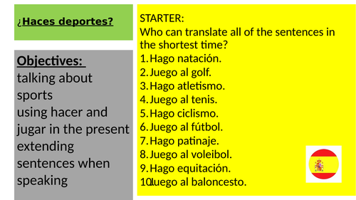 AQA GCSE ¿Haces deportes?