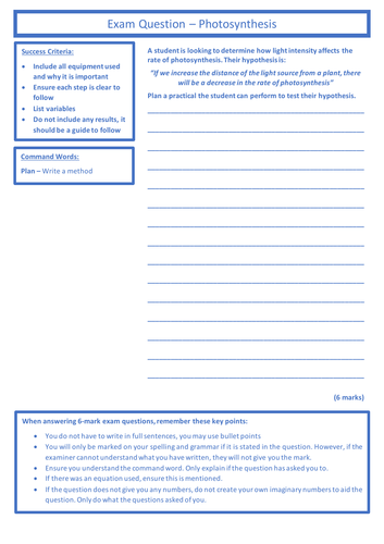 Photosynthesis - Practical Pack