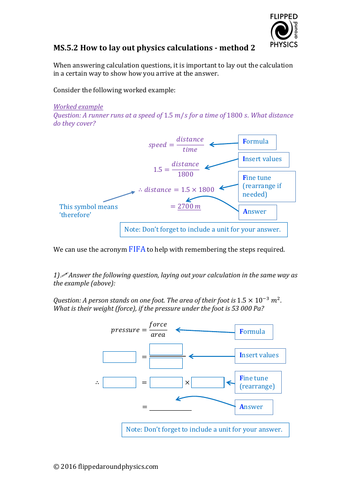 How to lay out calculations -' insert first' method