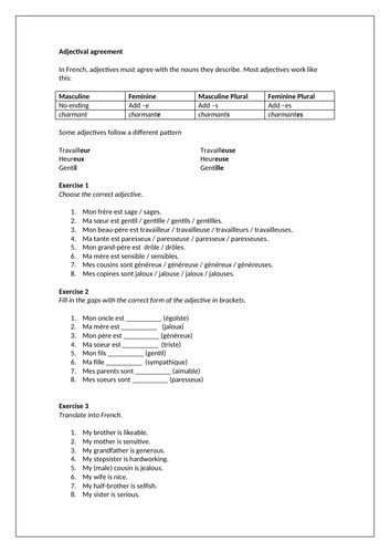 Studio GCSE French (Foundation) – Module 1 – A comme amitié – Page 11 - Adjectival agreement
