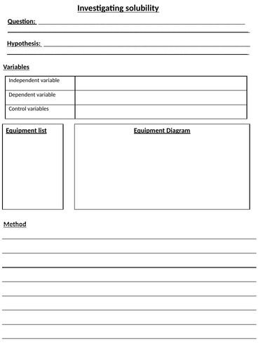 KS3 investigating solubility