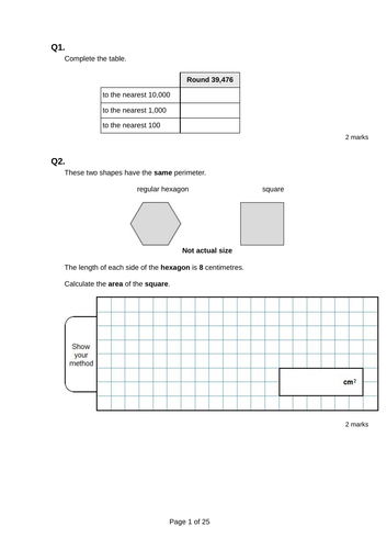 KS2 Maths Reasoning Practise Questions