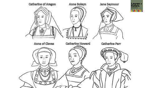Henry VIII Wives Colouring Sheet