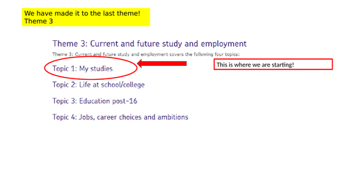 Studio GCSE French - School - Chapter 6 - Foundation or start to Higher