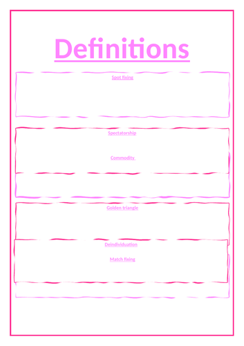 OCR A Level PE definition task