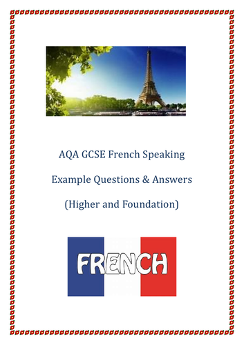 AQA GCSE French Speaking & Writing Exam Helper