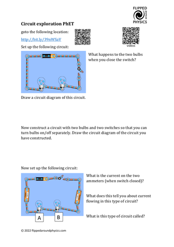 Circuit exploration - PhET sim